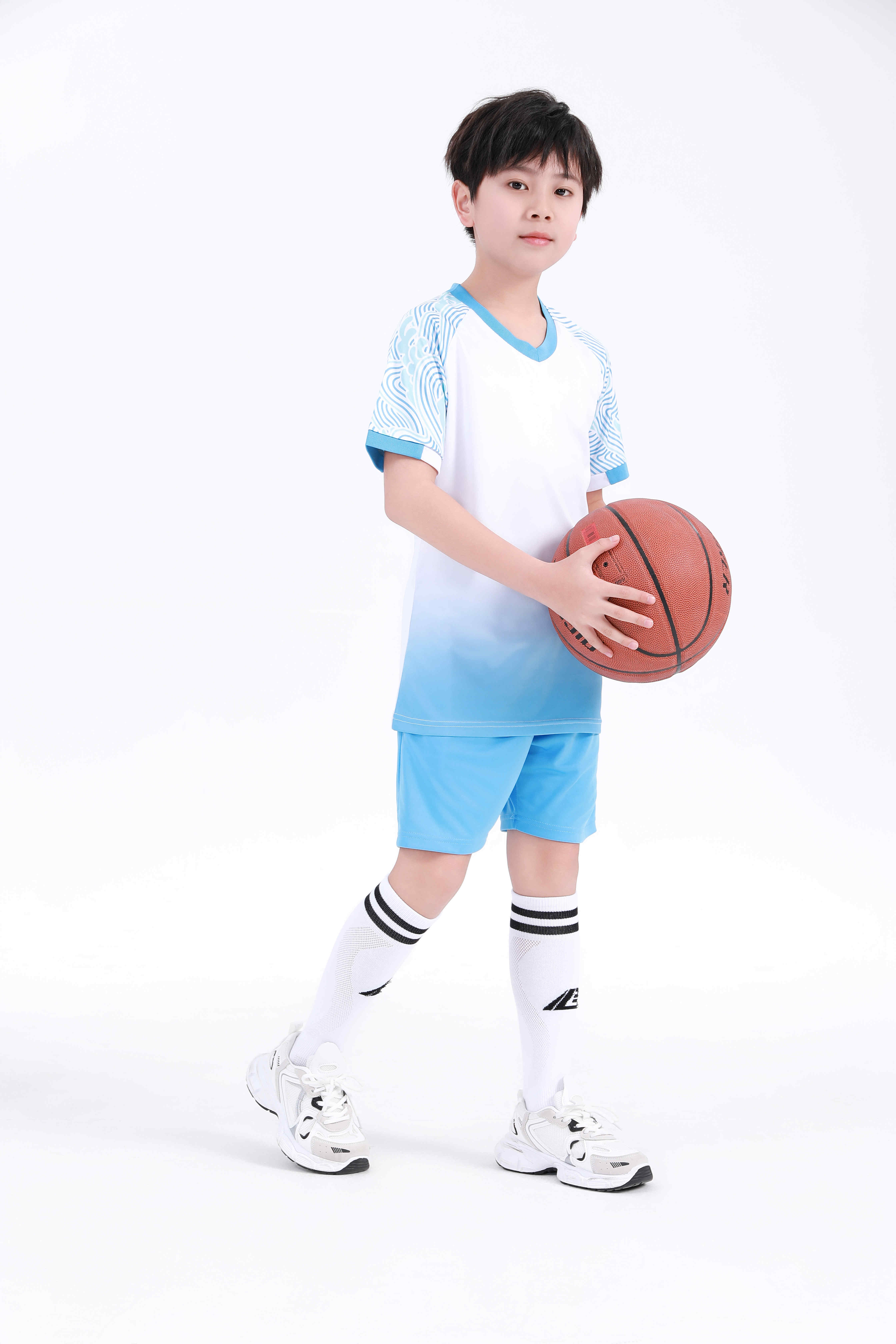 Gradient color football training suit for children GY6-0751