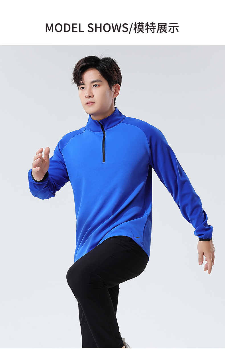 Half zip color matching men sports long sleeve G19-3310