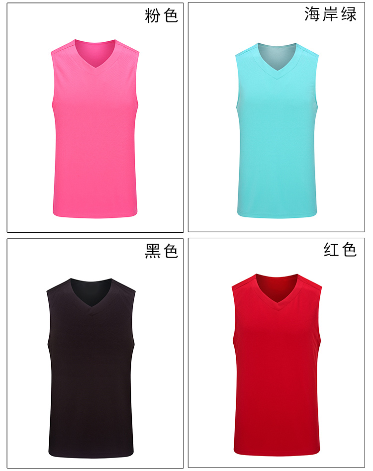 Breathable and perspiration-wicking V-neck solid color vest for men and women GJ4-8002