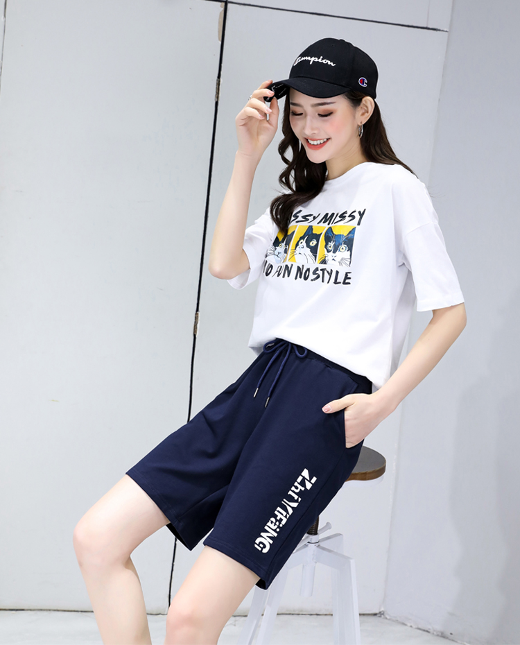 Summer loose side letter casual sports shorts shorts for women G32-6008