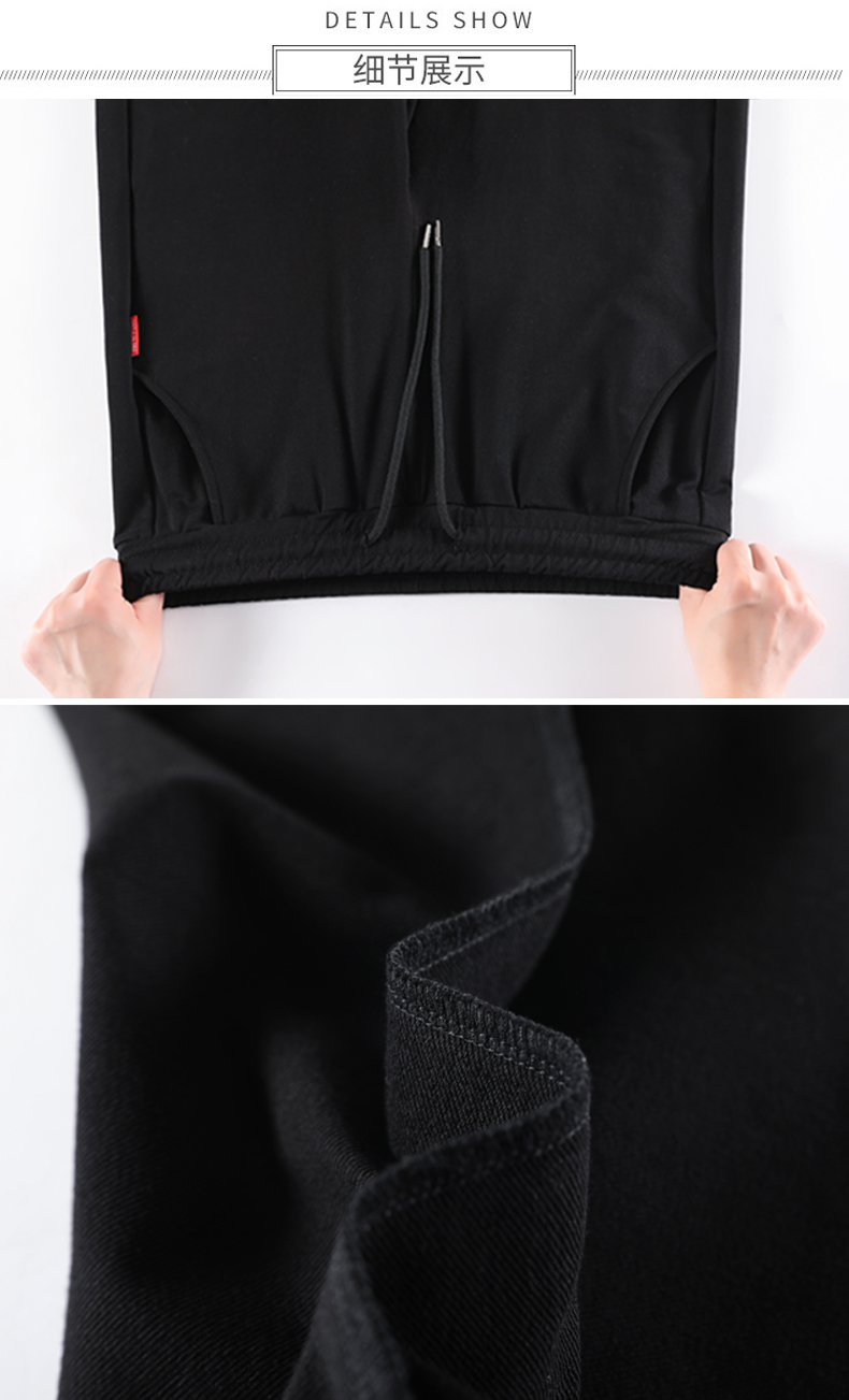 Sports loose high waist casual drape drawstring sweatpants straight trousers G32-95760