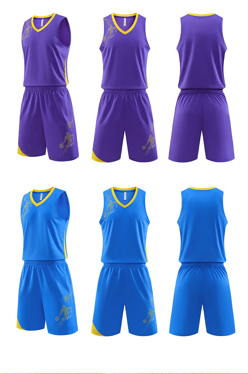 Quick-drying printed basketball suit GJ3-8042 adult version