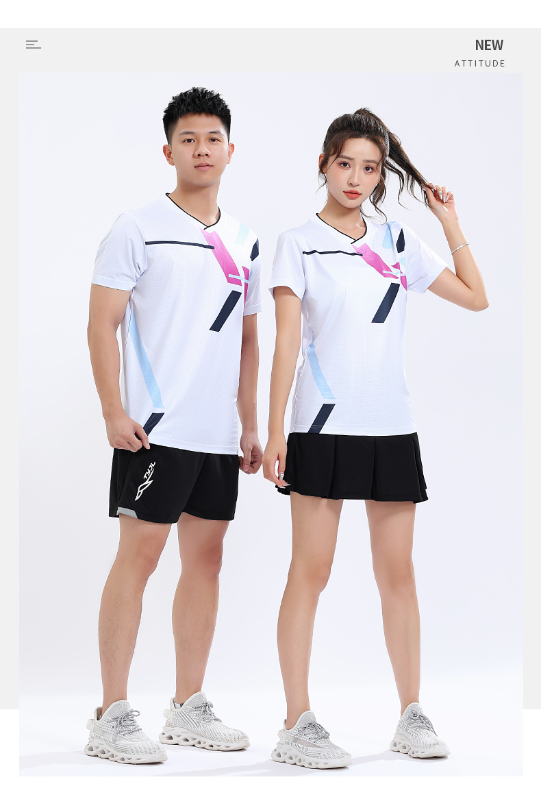 Microporous breathable quick-drying sports training table tennis and badminton tops GM2-2701