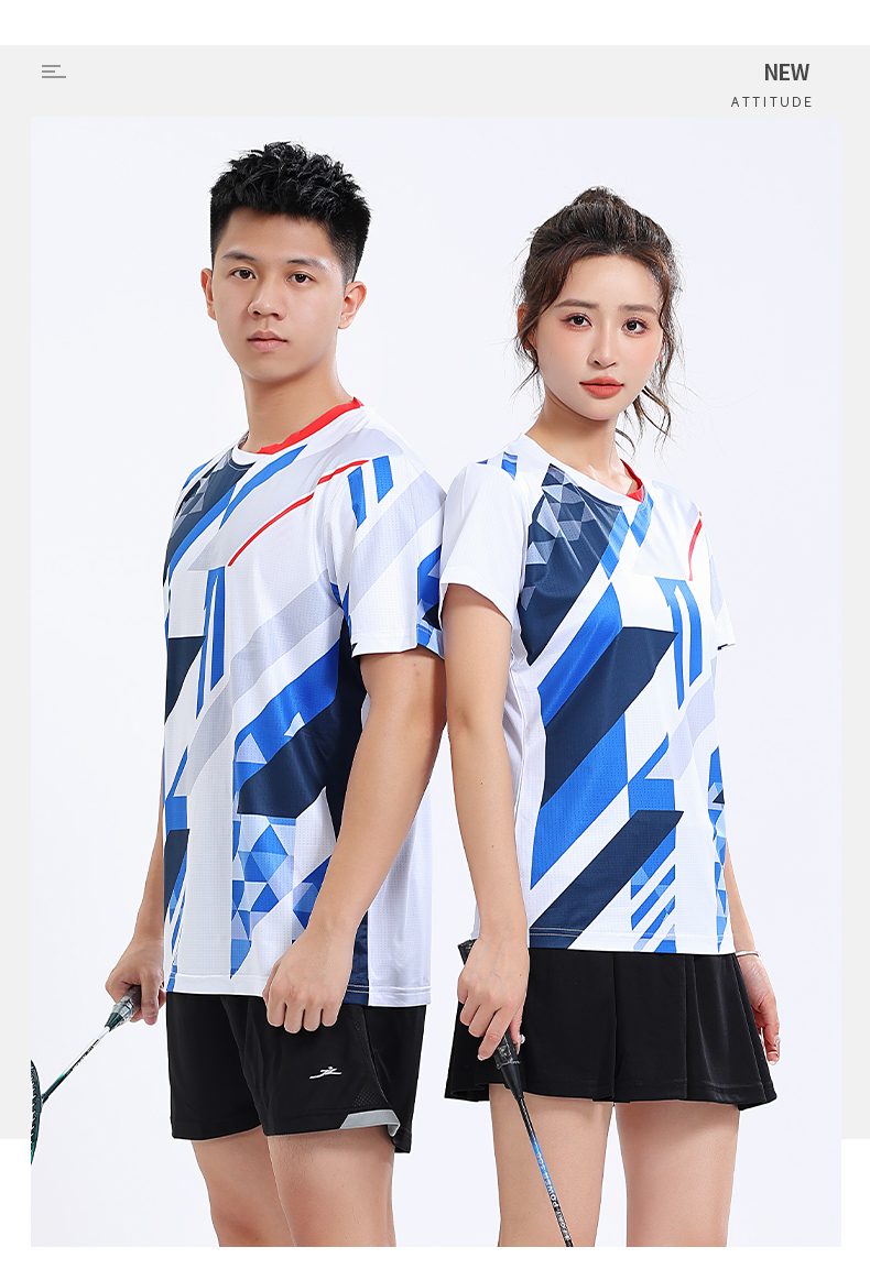 Dry microporous breathable quick-drying sports training couple table tennis and feather clothing tops GM2-2706