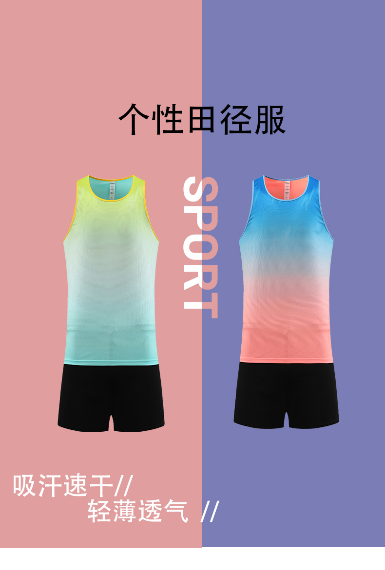 Gradient color track and field sportswear suit for women GB7-5502