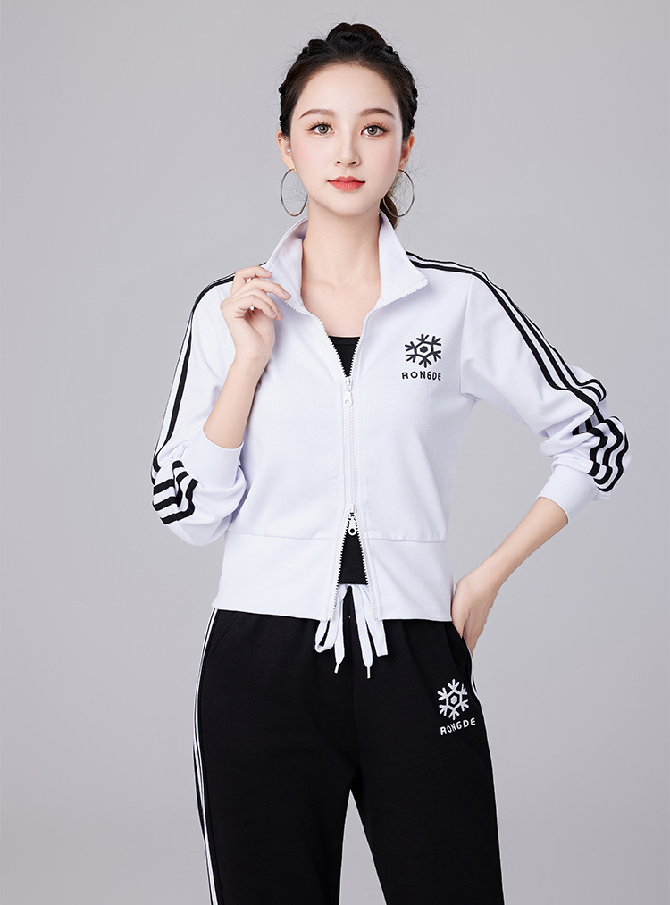 Women casual sports stand collar top jacket H25-202310 top