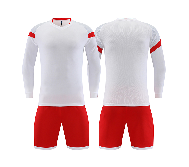 Sports competition solid color long-sleeved football uniform two-piece suit GB14-9302