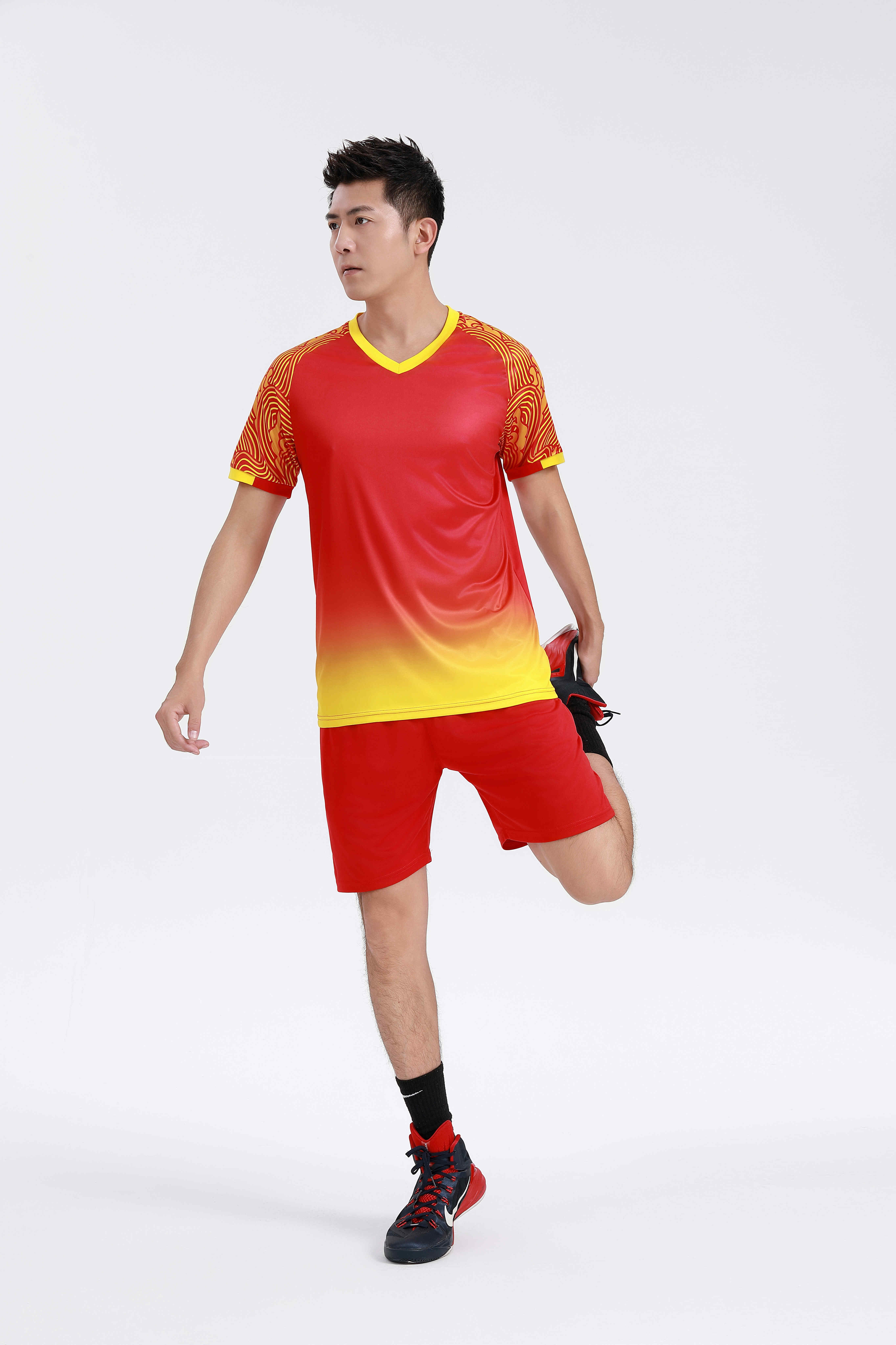 Gradient color football training suit for adults GY6-0751