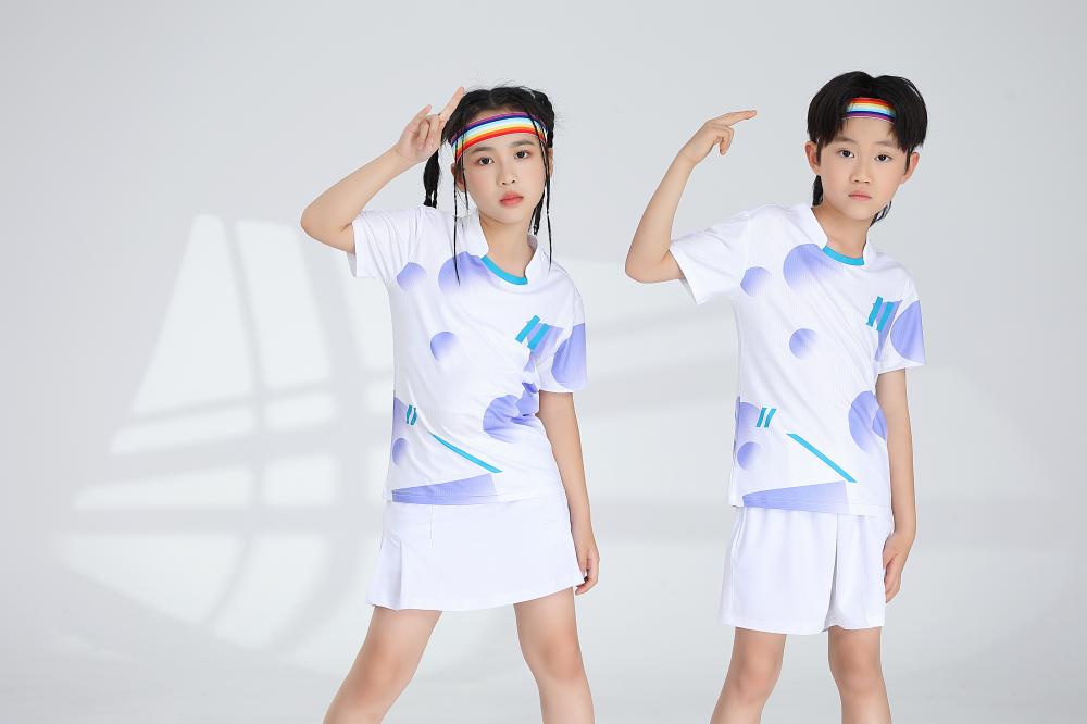 Polyester-ammonia Tianxing mesh sports quick-drying breathable badminton suit 120-1887 children