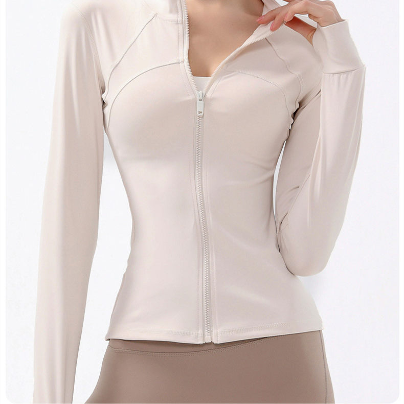 Stand collar zipper jacket sports long sleeve yoga wear W18-CX-901