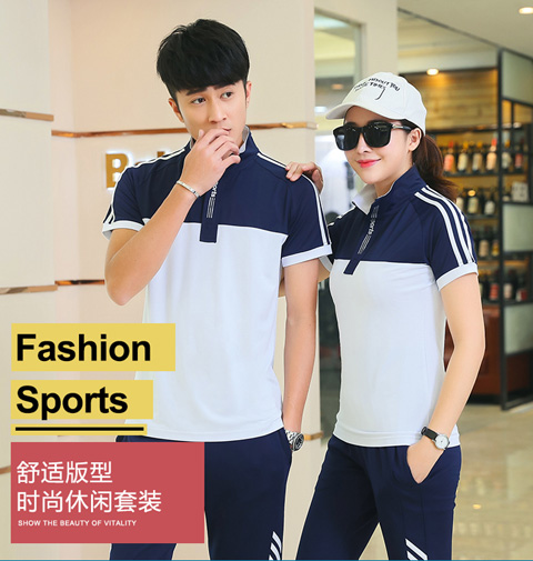 Sports casual short-sleeved couple suit KI2-8181 men top