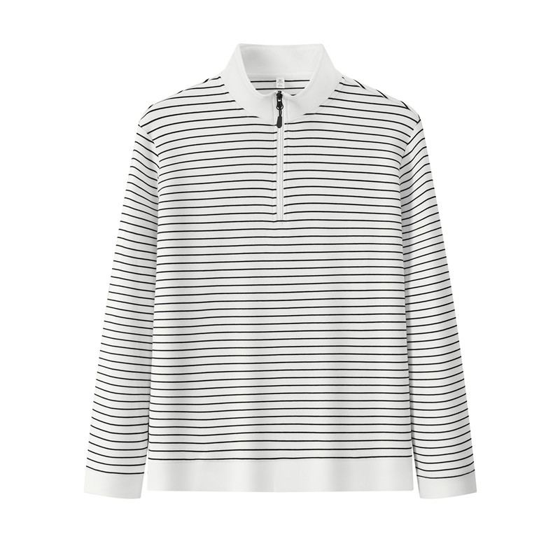 Striped half-zip long-sleeved top GJ32-52050