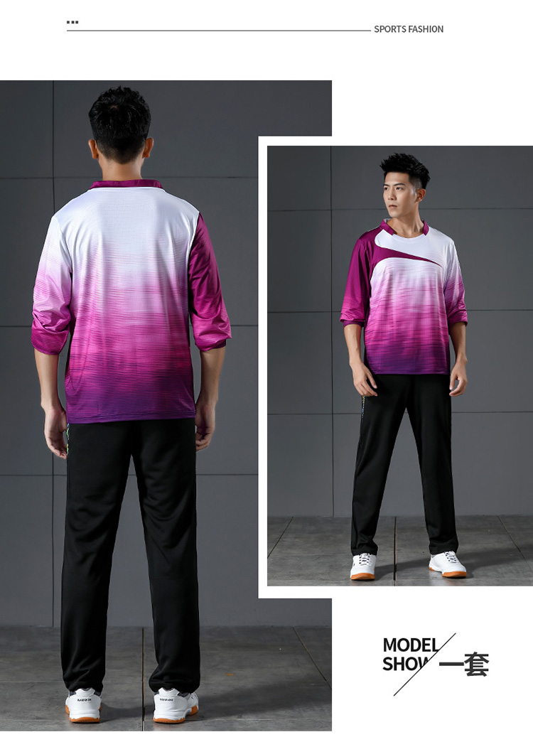 180g quick-drying casual badminton clothing long-sleeved tops men GM2-3010-1 tops men