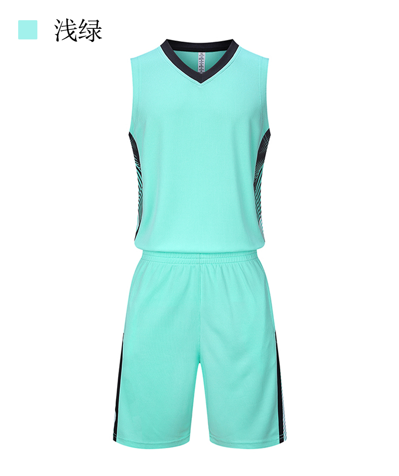 Fashion side color-blocked breathable sports basketball suit GJ3-8037