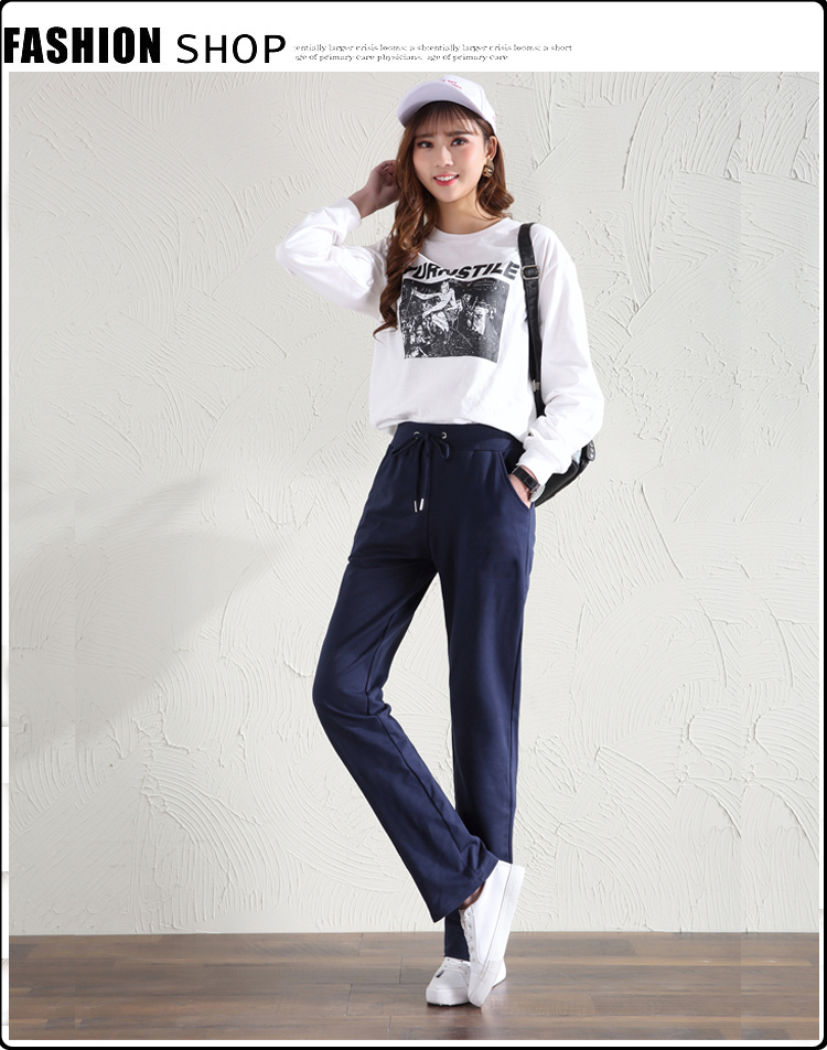 Straight sports spring and autumn casual pants loose trousers for women G32-081