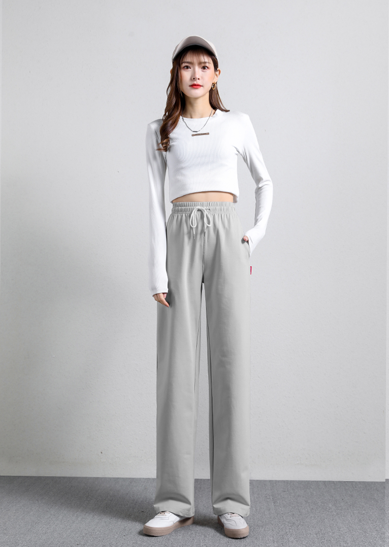 Straight wide-leg pants spring and autumn sports casual trousers for women G32-0701