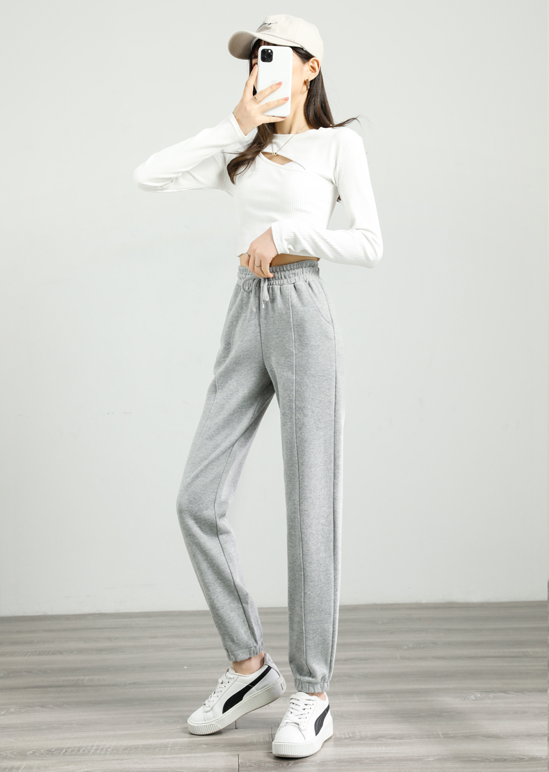 Summer side striped sports casual trousers for women G32-1940