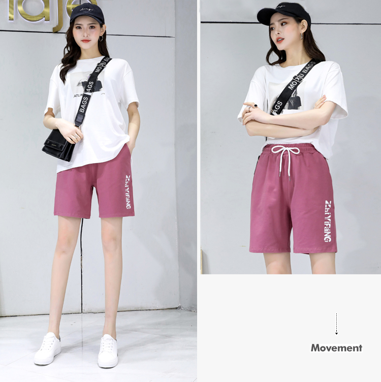 Summer loose side letter casual sports shorts shorts for women G32-6008