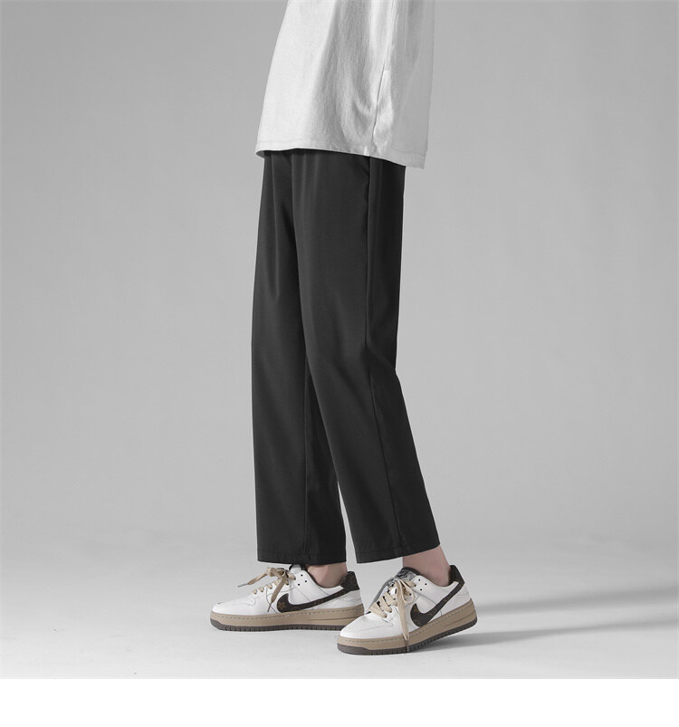 Composite thickened straight Hong Kong style large size ice silk casual trousers KA2-QBW-K606