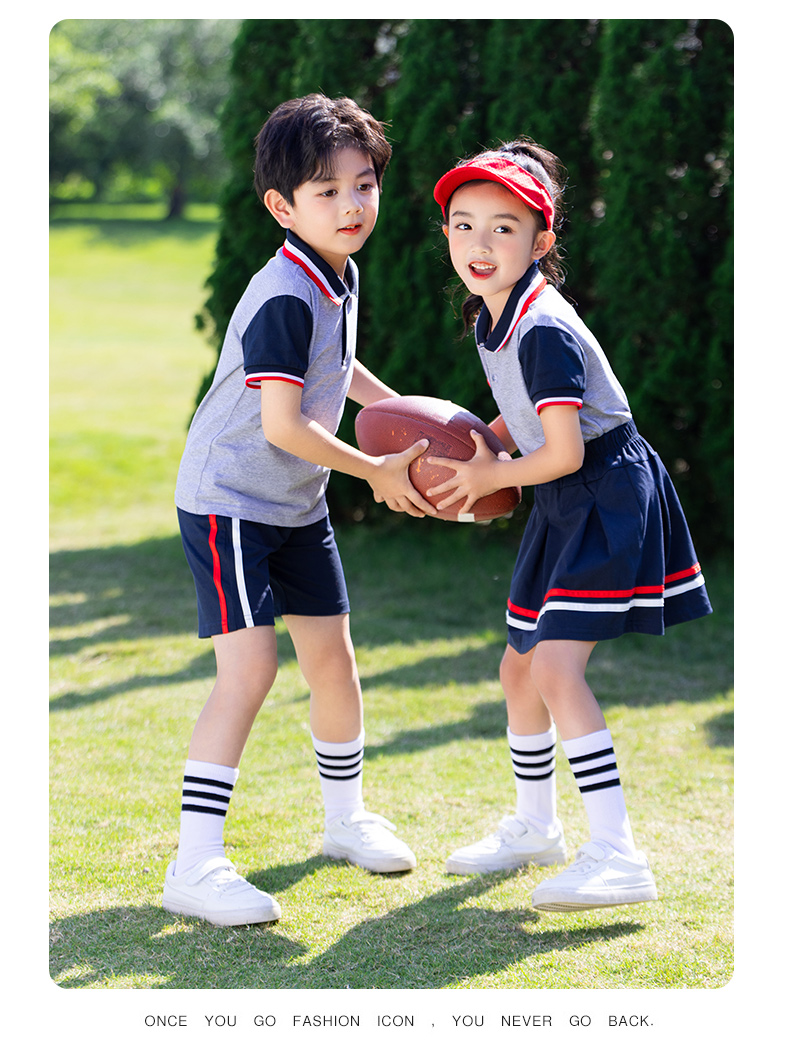 Primary school uniforms spring and autumn kindergarten uniforms parent-child class uniforms short skirt D11-2202