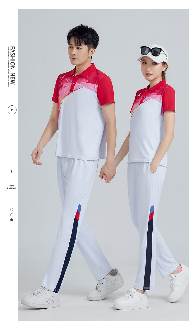 Soft stretch cool silk color matching couple sportswear trousers suit KC3-666