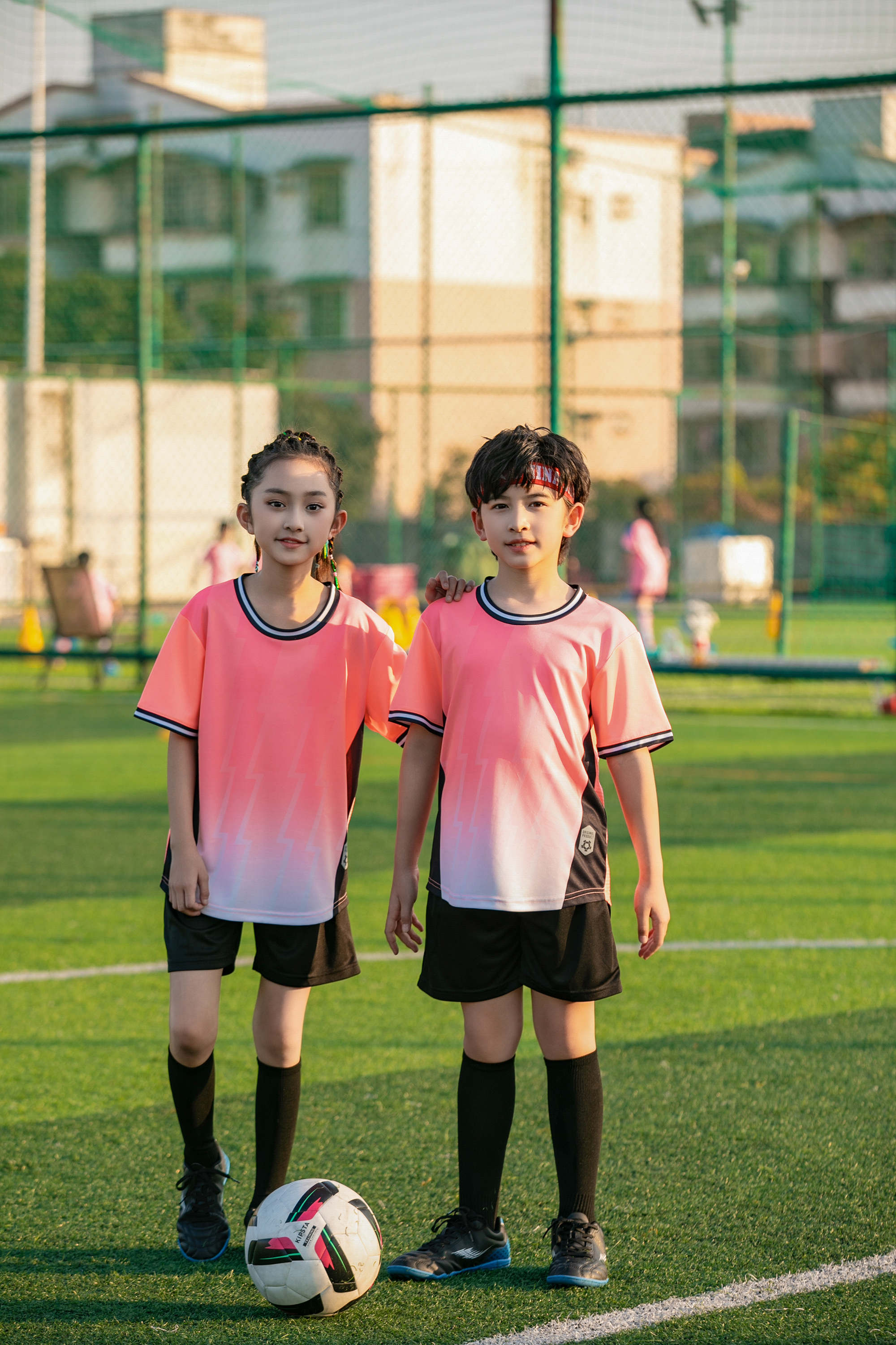 Gradient stripe collar football training suit for children GR4-D8863