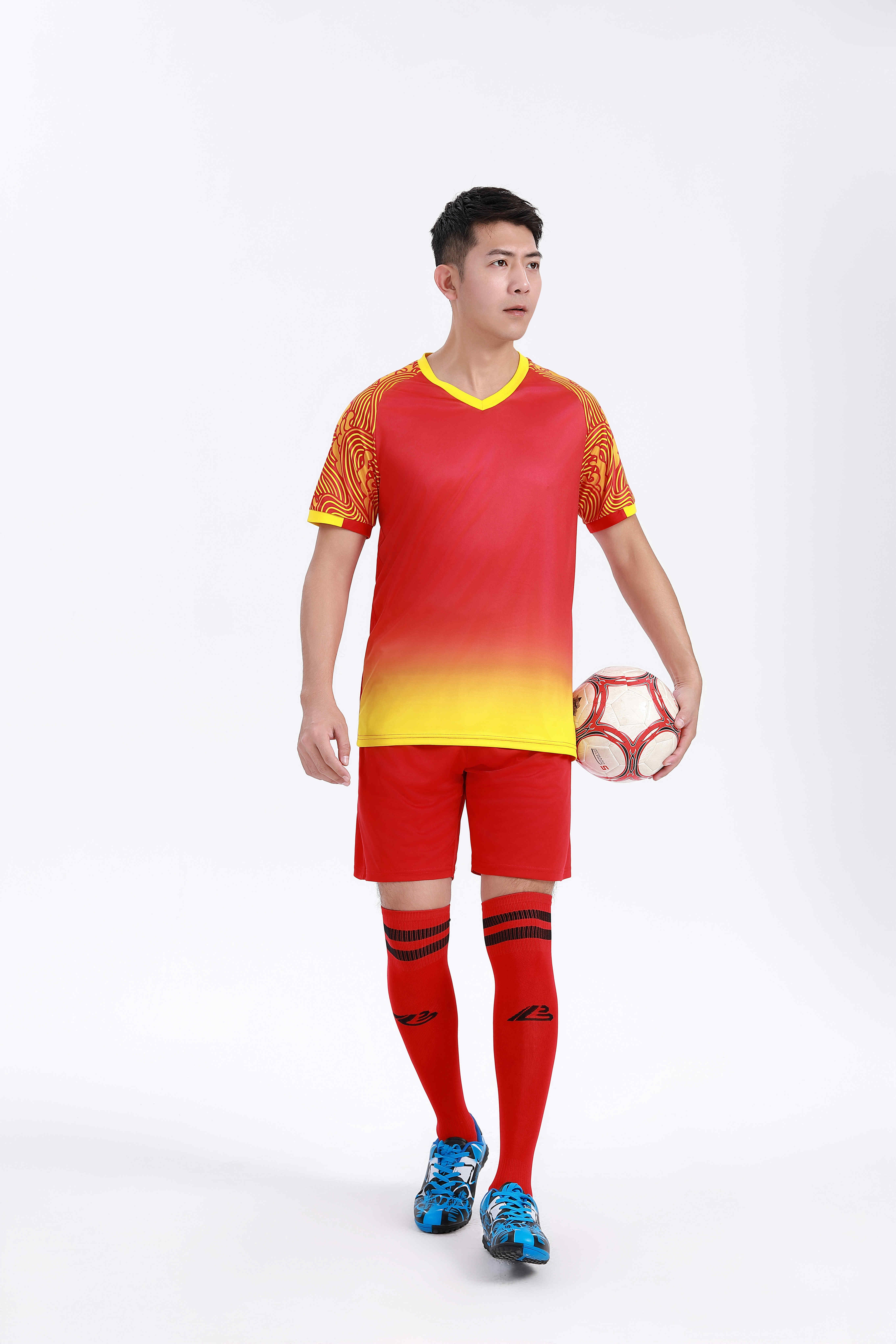 Gradient color football training suit for adults GY6-0751