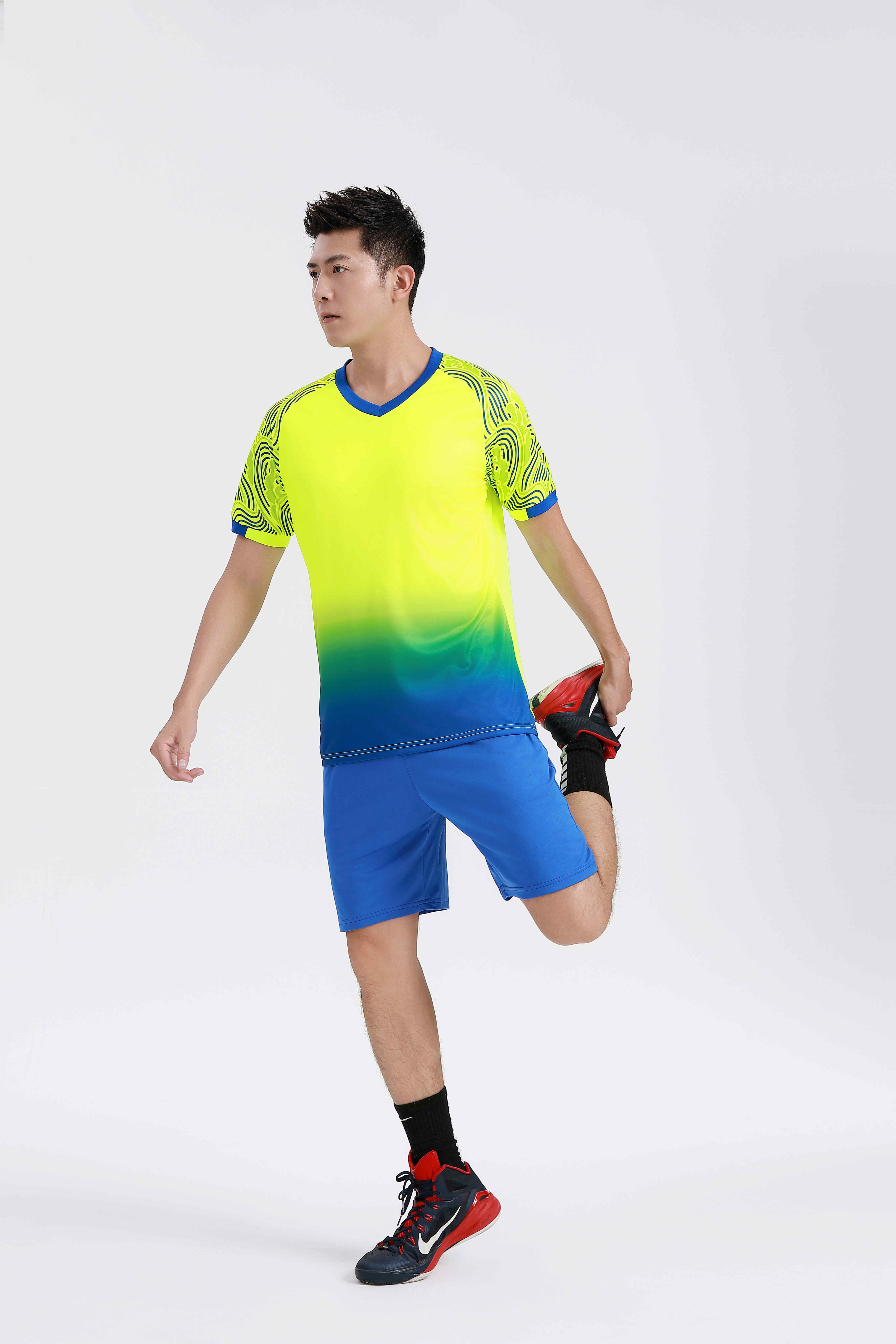 Gradient color football training suit for adults GY6-0751