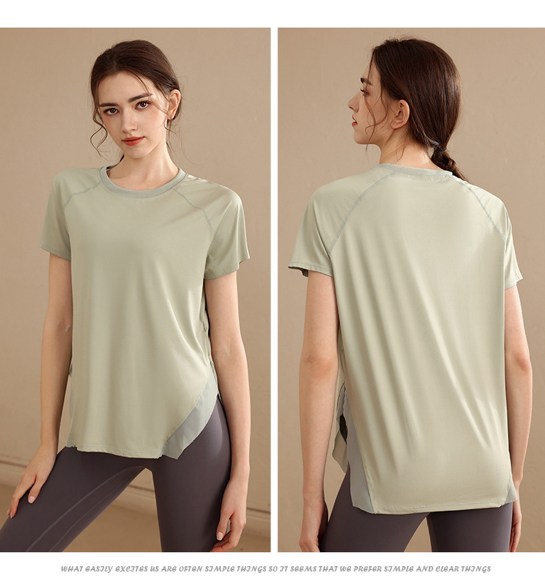 Sports quick-drying loose short-sleeved yoga clothes for women W18-DX-067