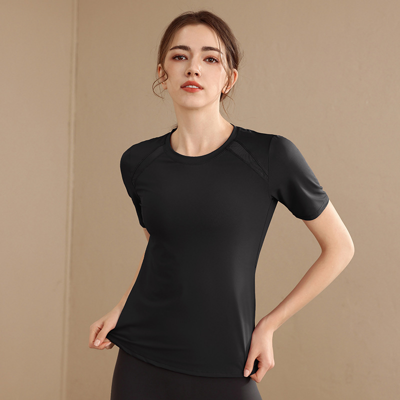 Quick-drying sports short-sleeved T-shirt for women in summer thin yoga wear W18-DX-068