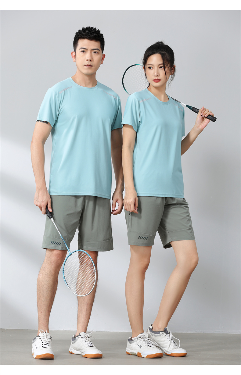 Round neck quick-drying flash strip sportswear 120-301