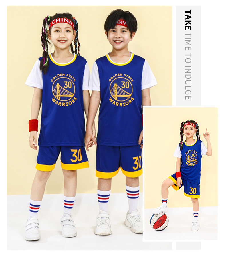 Youth sports breathable quick-drying fake two-piece basketball uniform for children 49-2030