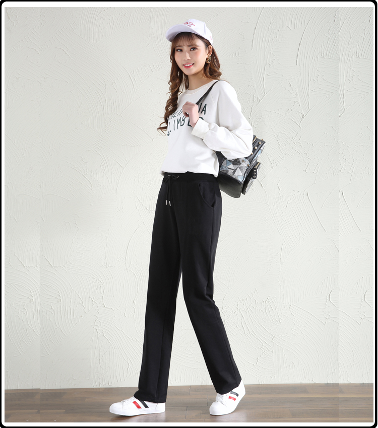 Straight sports spring and autumn casual pants loose trousers for women G32-081