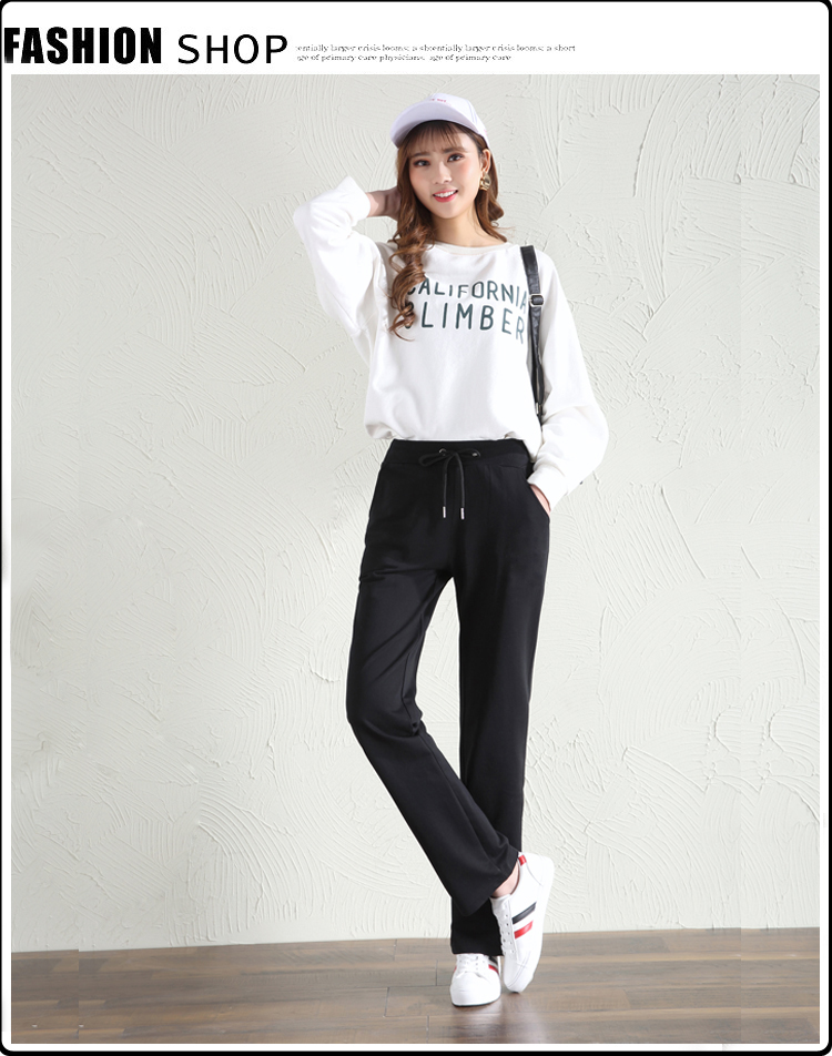 Straight sports spring and autumn casual pants loose trousers for women G32-081