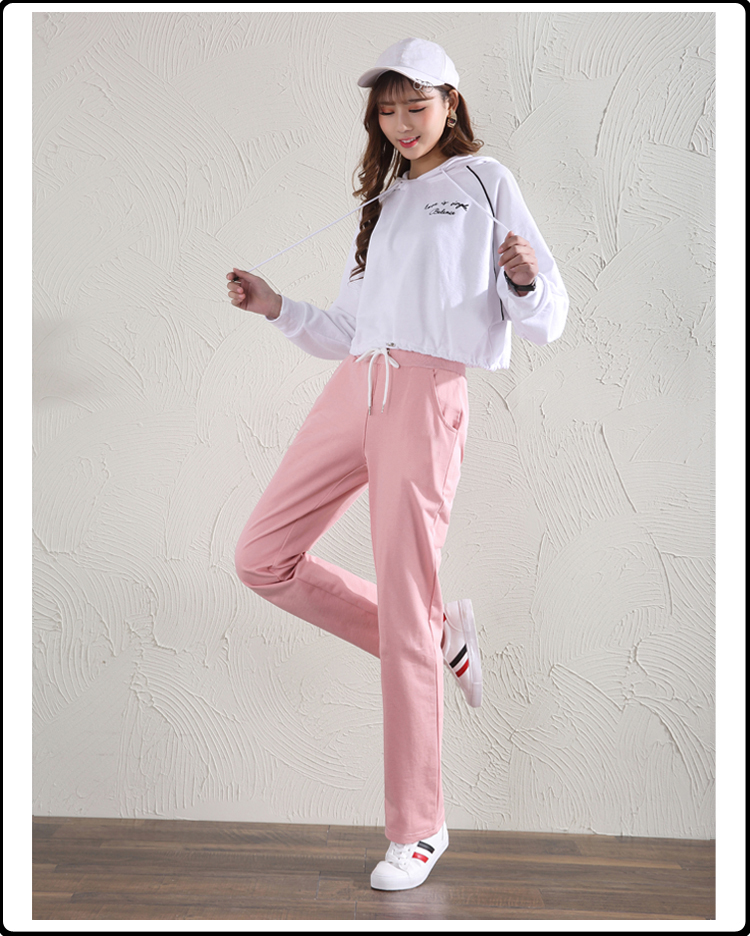 Straight sports spring and autumn casual pants loose trousers for women G32-081