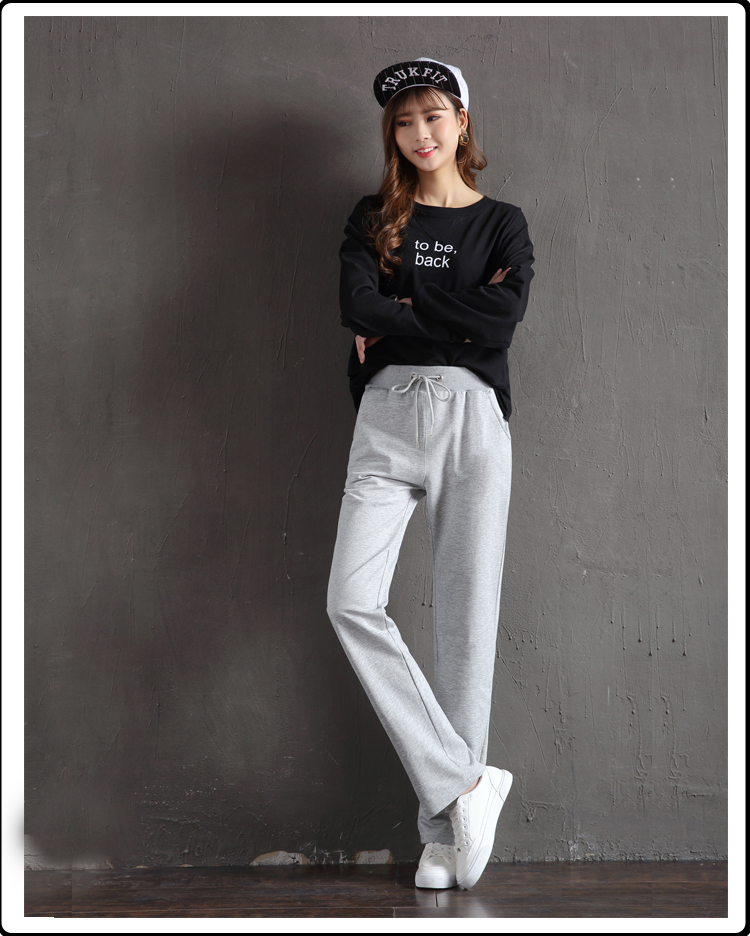 Straight sports spring and autumn casual pants loose trousers for women G32-081