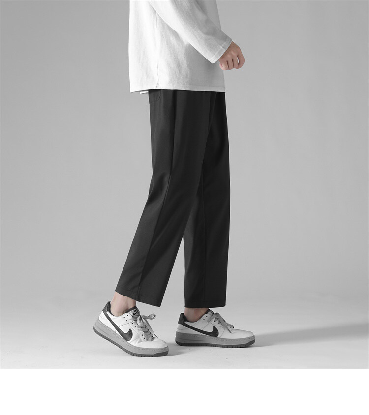 Composite thickened straight Hong Kong style large size ice silk casual trousers KA2-QBW-K606