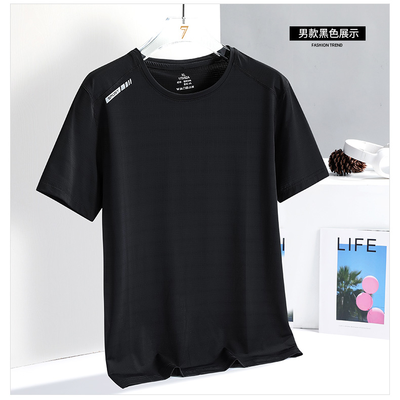 Printed ice silk sports casual running round neck short-sleeved T-shirt KD1-8299 men