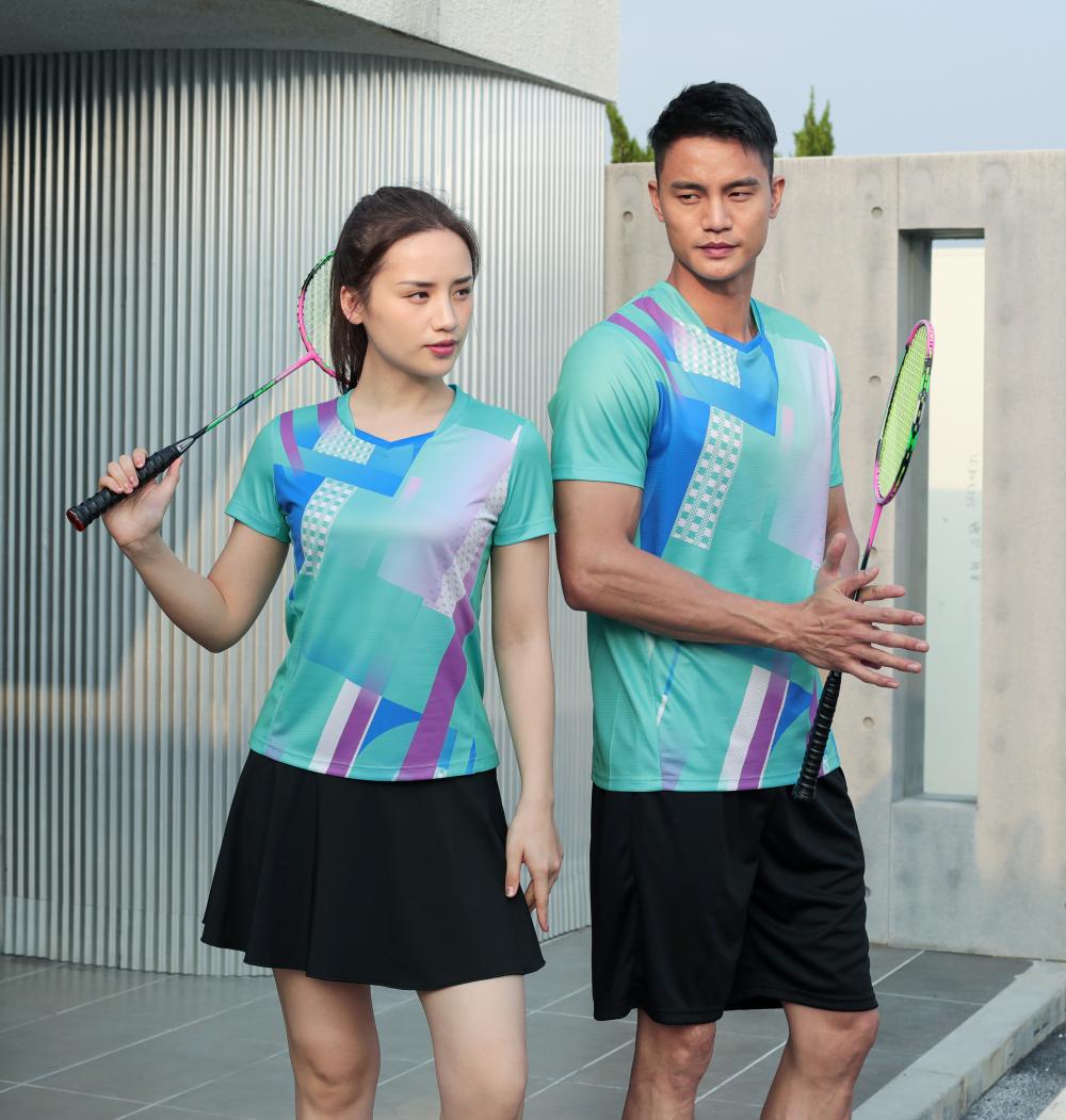 Sweat-absorbent, breathable and quick-drying couple table tennis and badminton suit GJ3-7372 for women