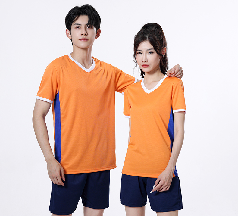 Sports V-neck football match training suit short-sleeved suit GB7-6802