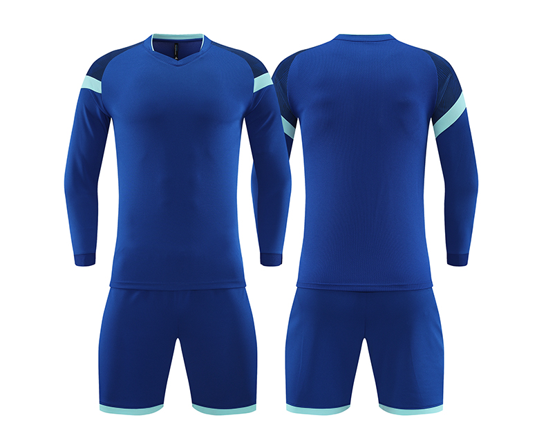 Sports competition solid color long-sleeved football uniform two-piece suit GB14-9302