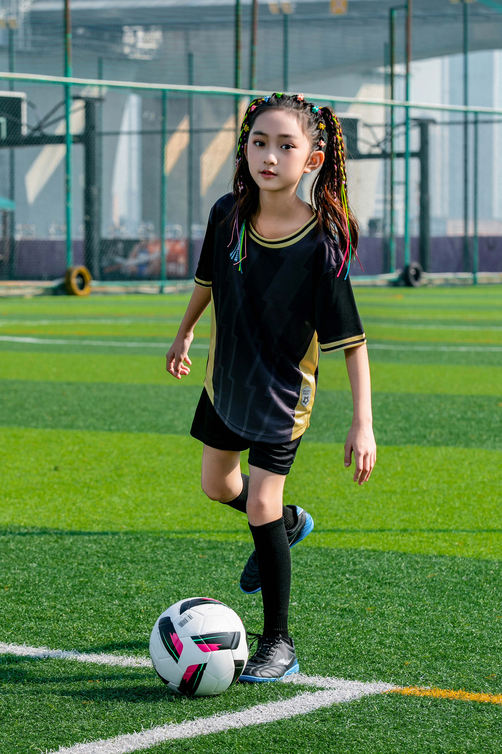 Gradient stripe collar football training suit for children GR4-D8863