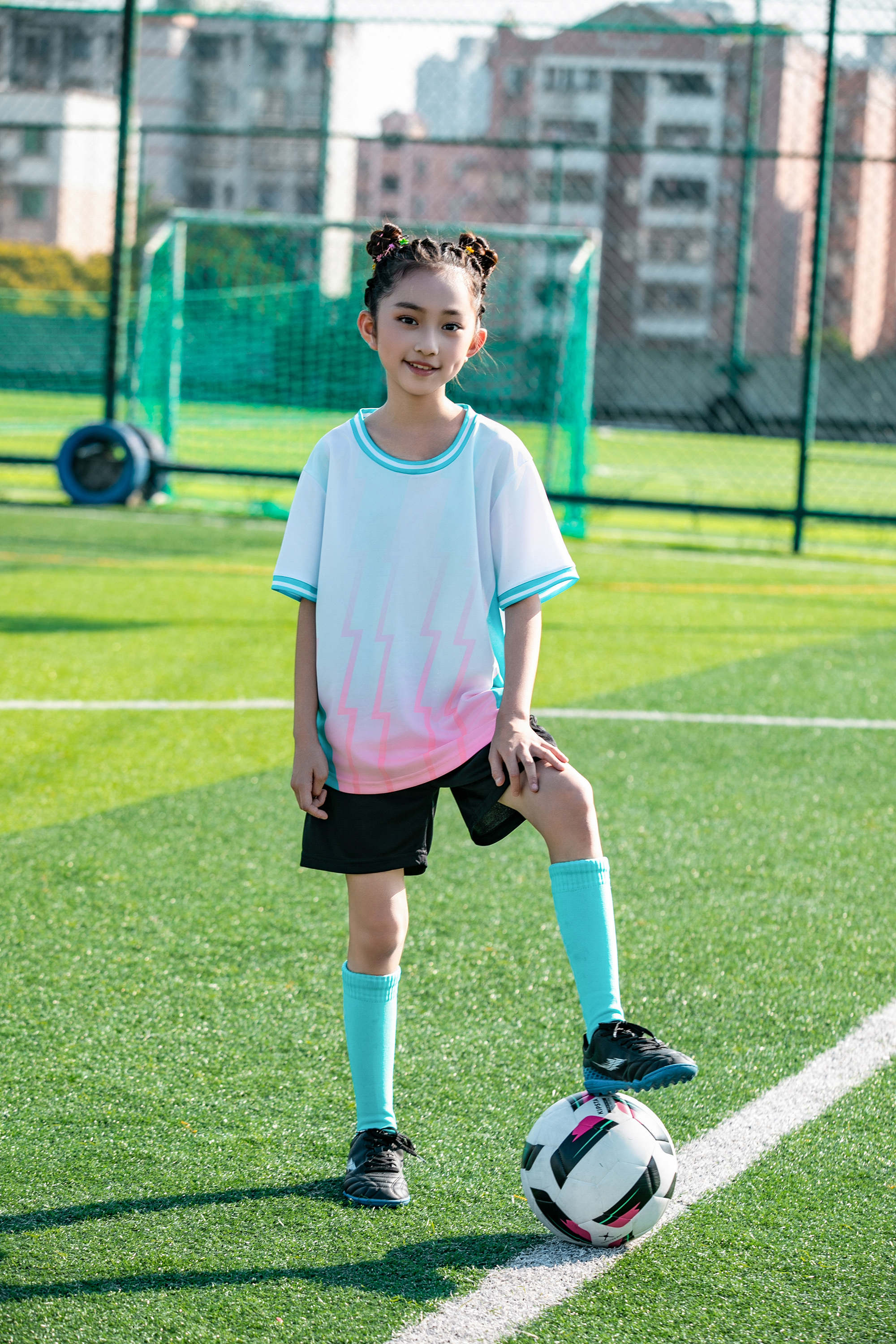 Gradient stripe collar football training suit for children GR4-D8863