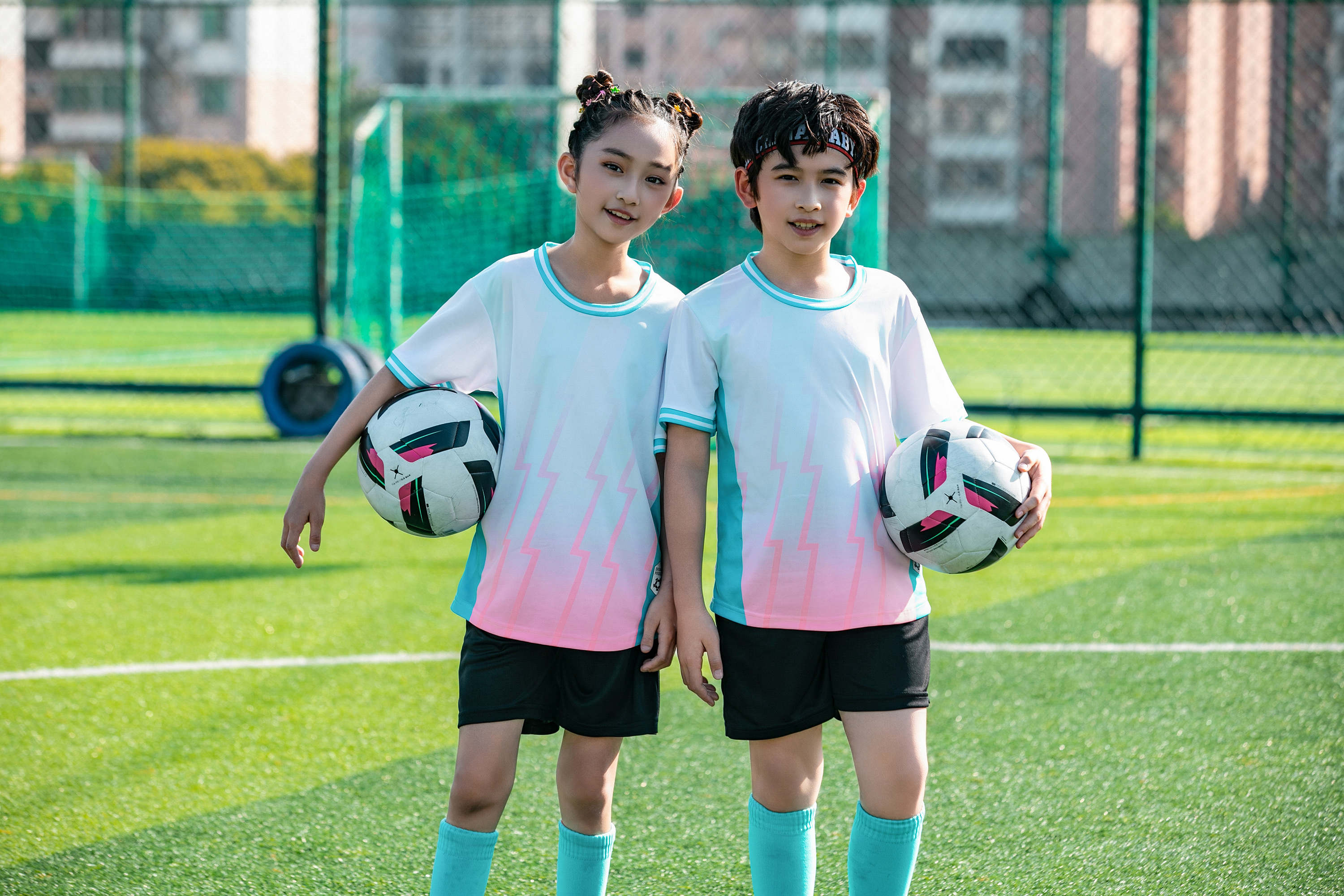 Gradient stripe collar football training suit for children GR4-D8863