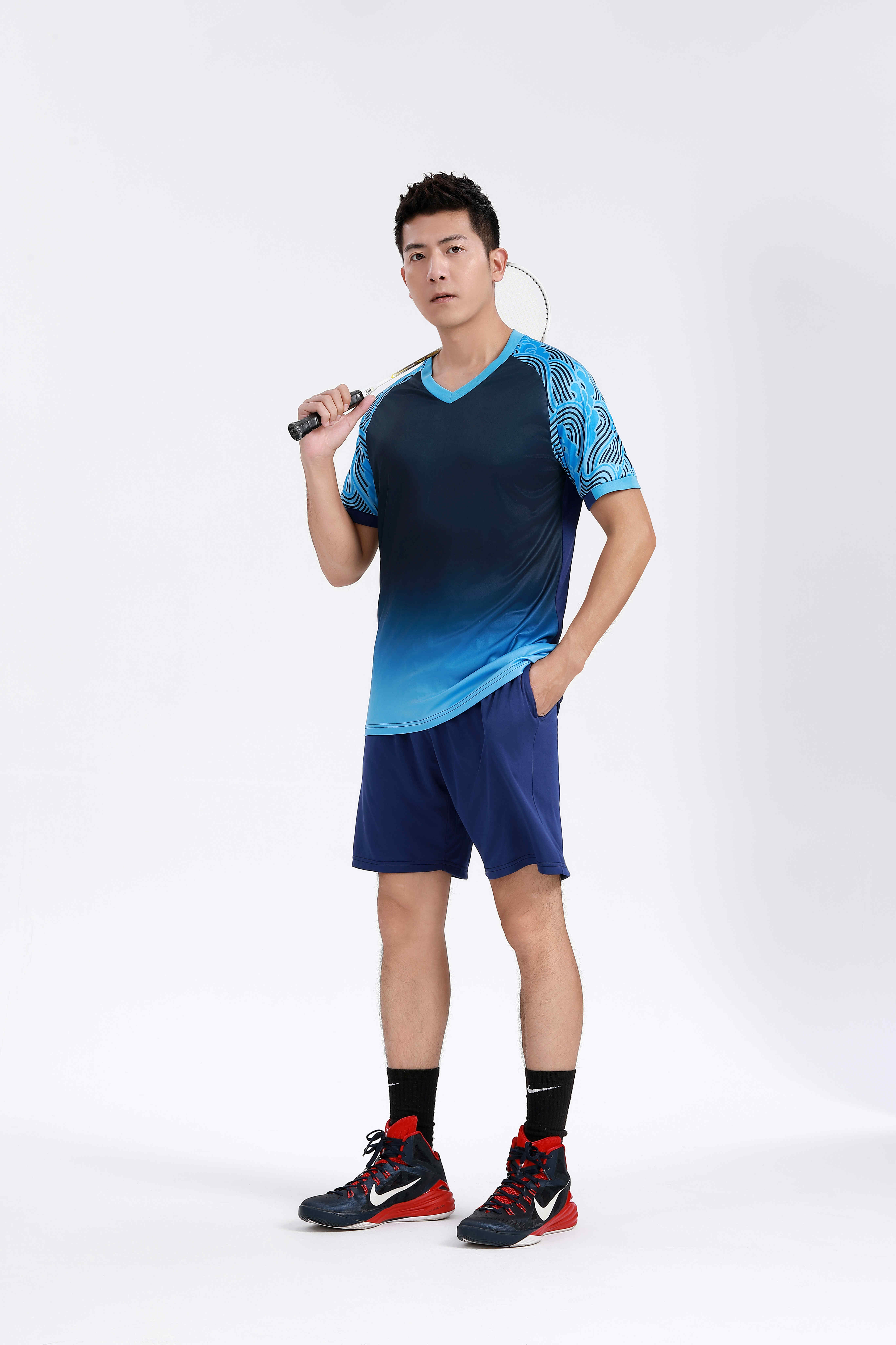 Gradient color football training suit for adults GY6-0751