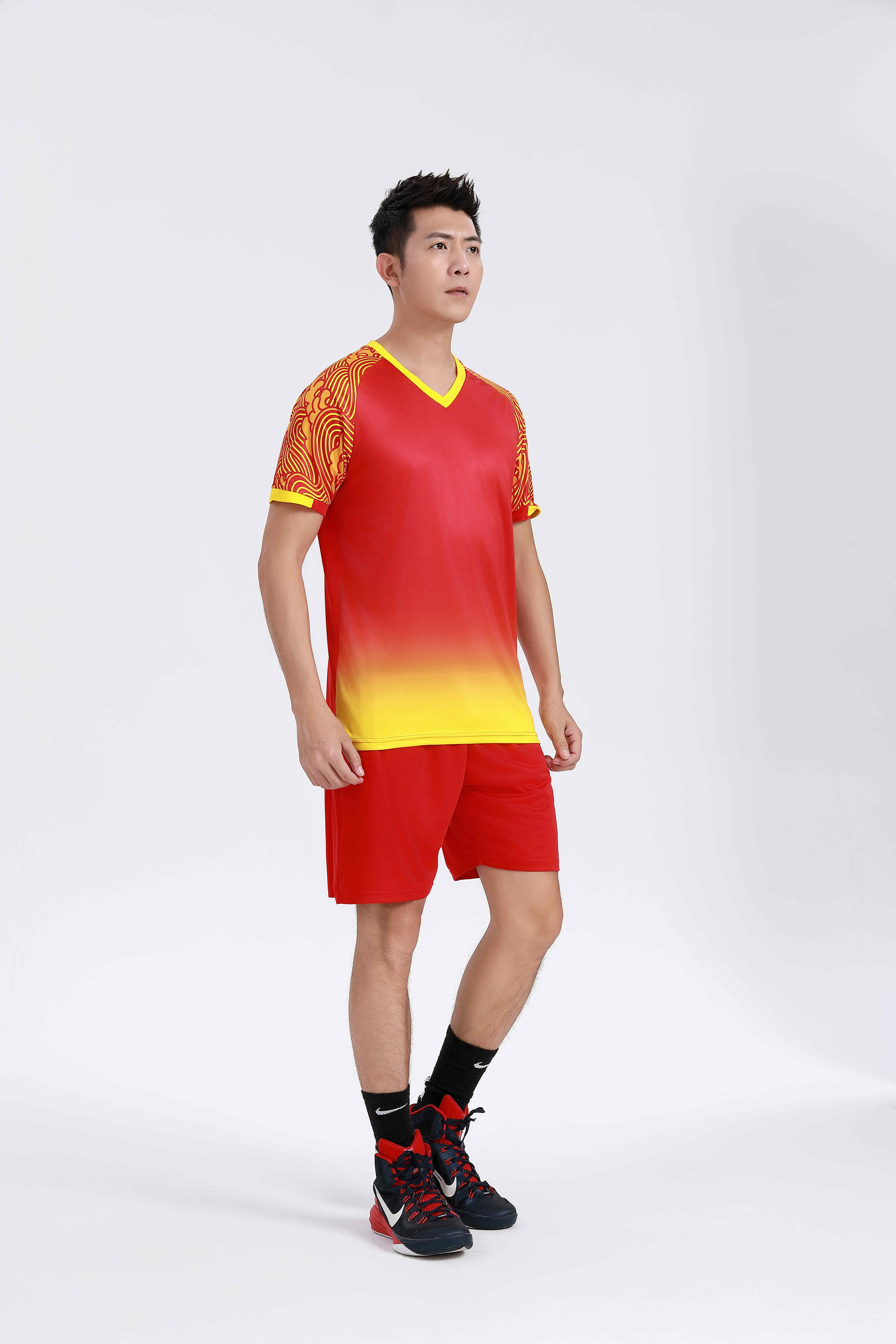 Gradient color football training suit for adults GY6-0751