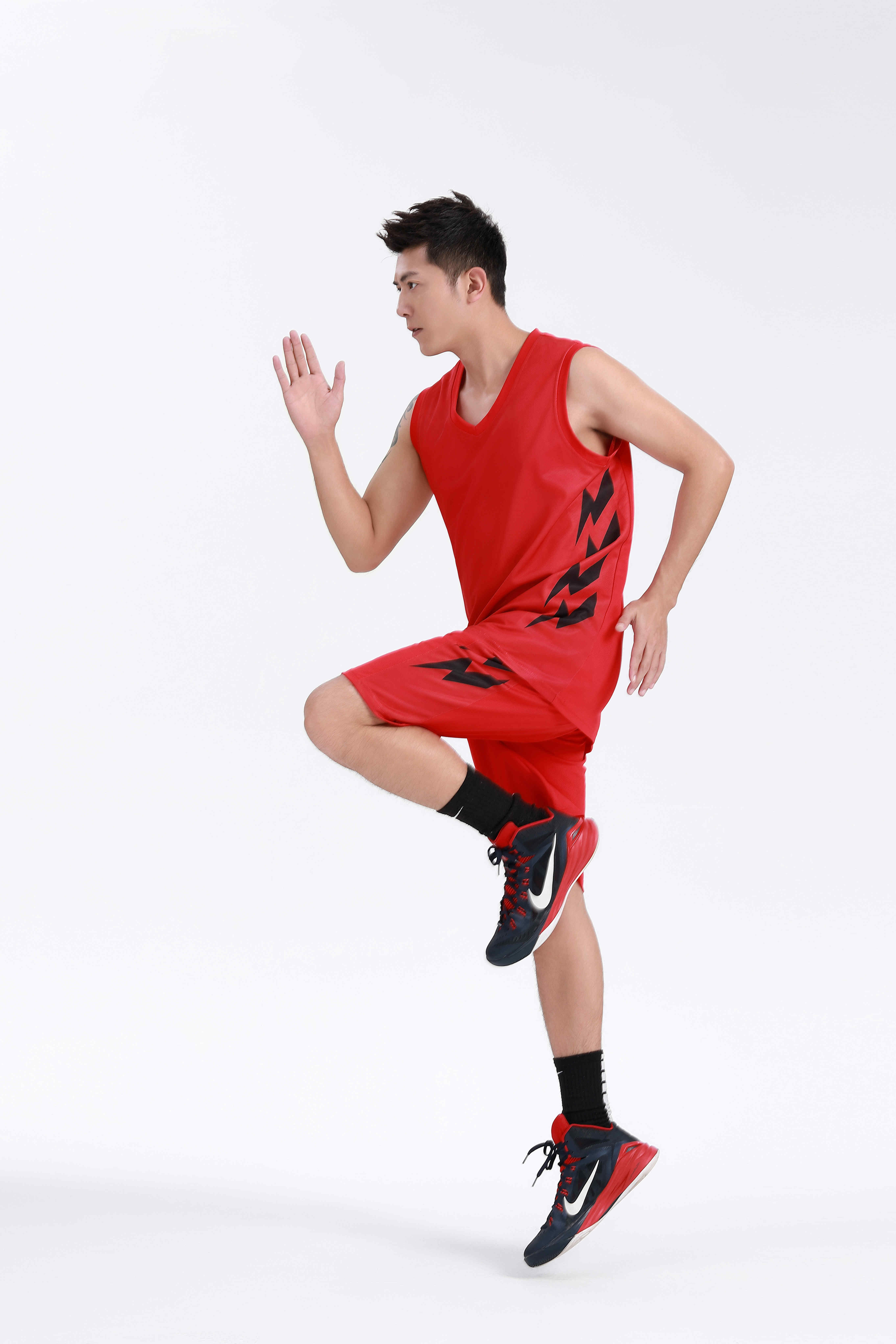 Solid color printed quick-drying sports basketball suit GY6-8452