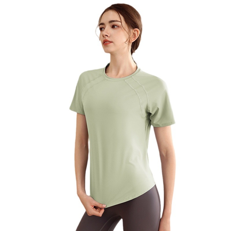 Quick-drying loose sports short-sleeved thin breathable yoga clothes for women W18-DX-069