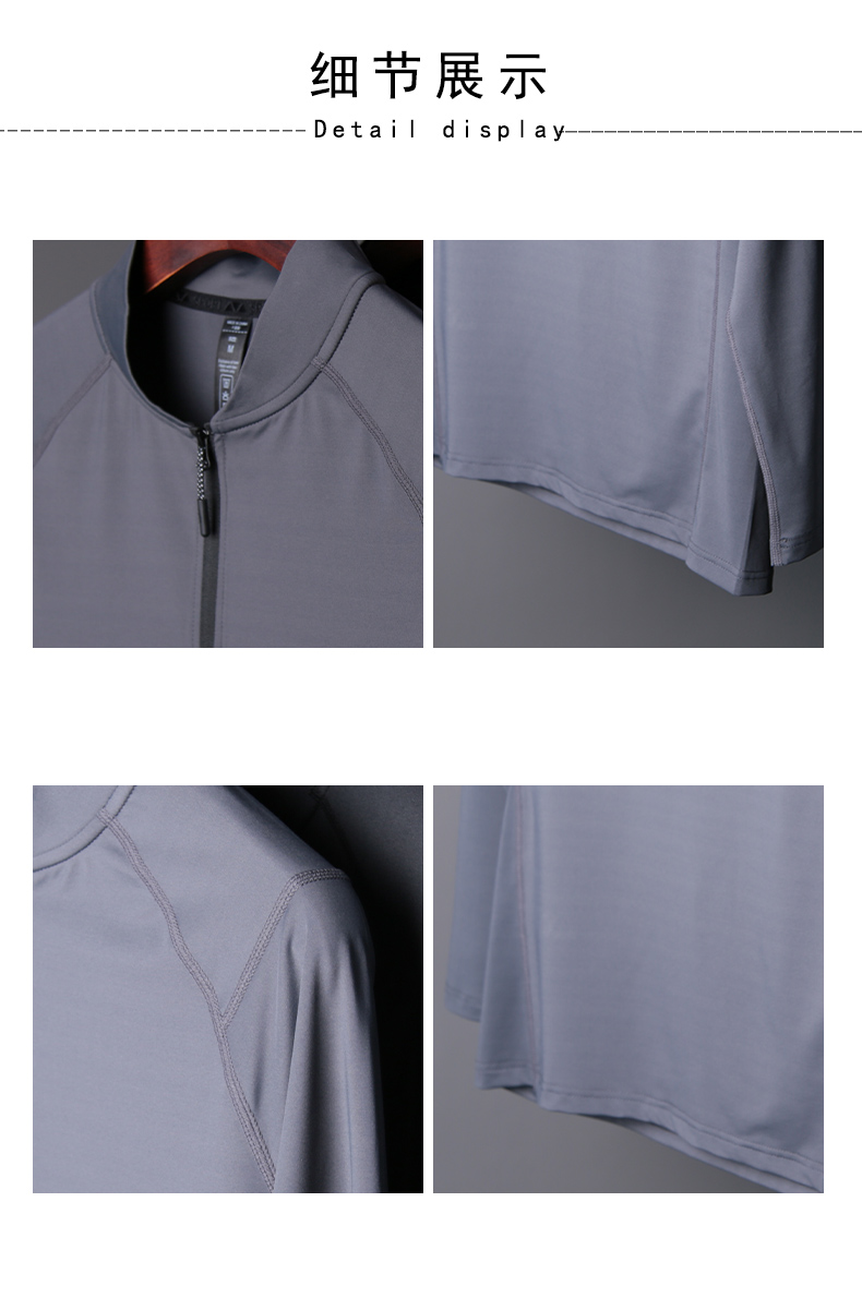 170g casual sports half zip long sleeve T-shirt GB5-P65