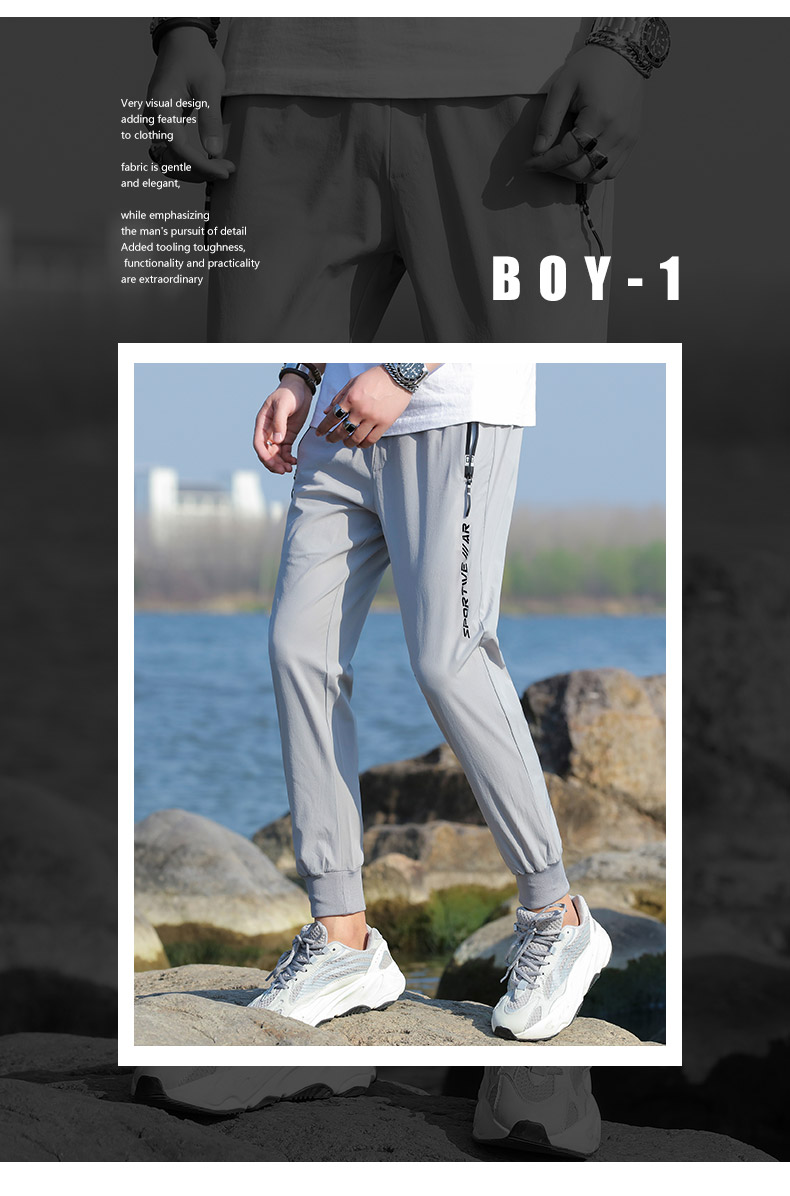 Fashion casual sports loose cuff trousers for men KR-198